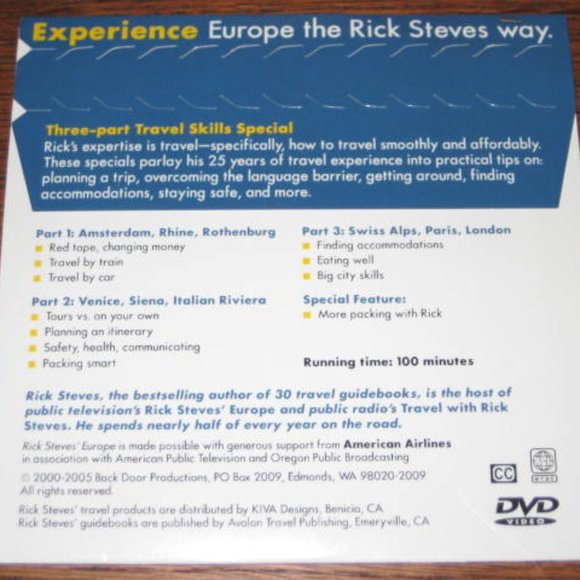 Rick Steves Travel Skills DVD NEW Sealed Unopened - Picture 2 of 6